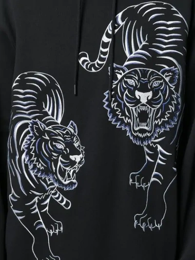 Shop Kenzo Oversized Jumping Tiger Hoodie In Black