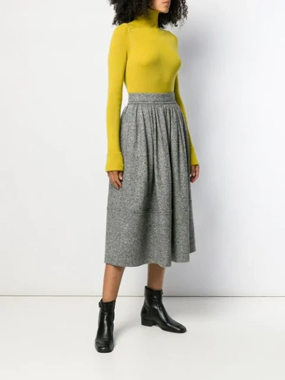 Shop Holland & Holland Mid-length Pleated Skirt In Grey