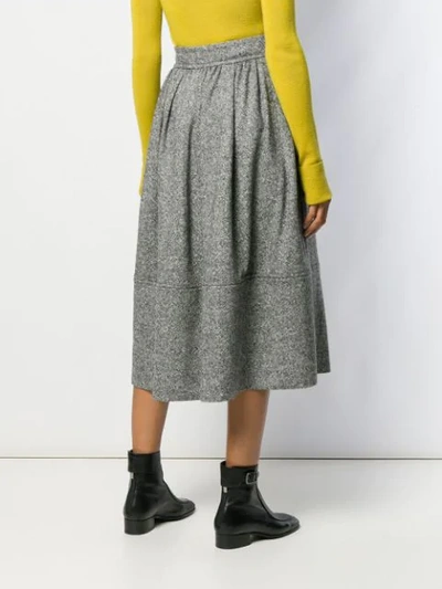 Shop Holland & Holland Mid-length Pleated Skirt In Grey