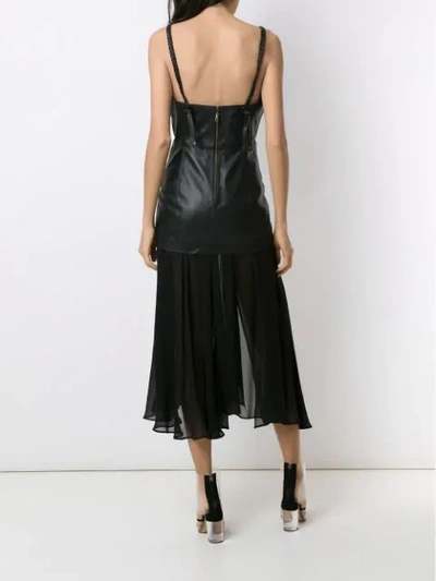 Shop Andrea Bogosian Leather Midi Dress In Black
