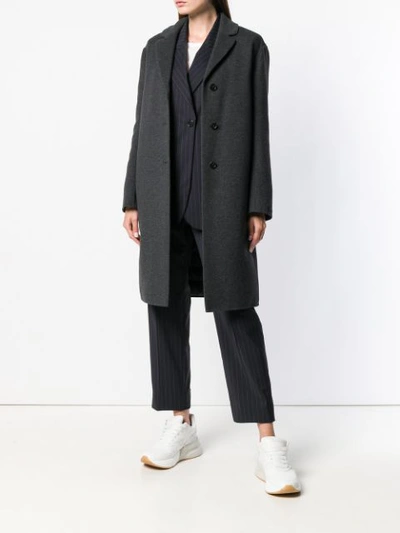 Shop Max Mara 's  Relaxed Chesterfield Coat - Grey