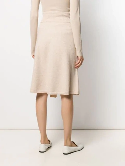 Shop Joseph Knitted Midi Skirt In Neutrals