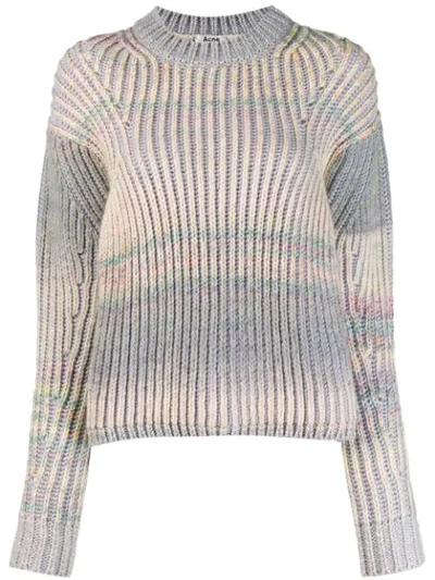 Shop Acne Studios Gradient Knit Sweater In Am4-grey/multi