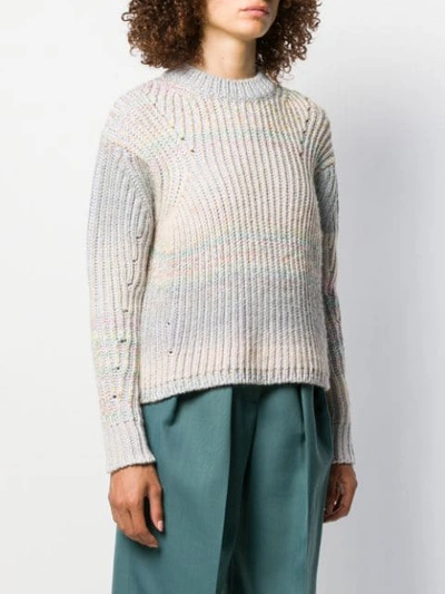 Shop Acne Studios Gradient Knit Sweater In Am4-grey/multi