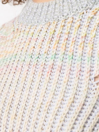 Shop Acne Studios Gradient Knit Sweater In Am4-grey/multi