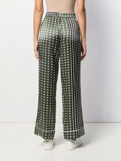 Shop Asceno Dotted Silk Pajama Bottoms In Green