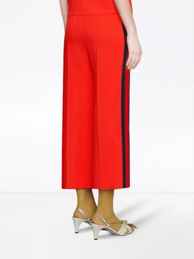 Shop Gucci Viscose Culotte Trousers With Web In 6536 Orange