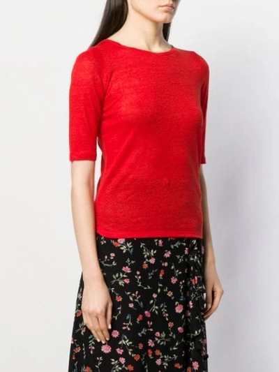 Shop Bellerose Slim-fit Linen T-shirt In Red