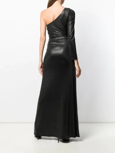 Shop Christian Pellizzari One-shoulder Gown In Black