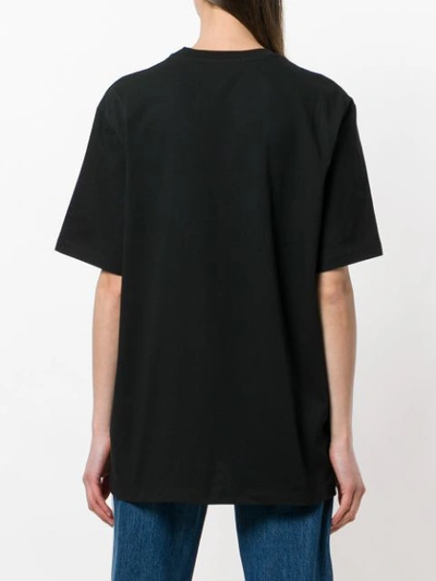 Shop Msgm Front-logo Loose T-shirt In Black