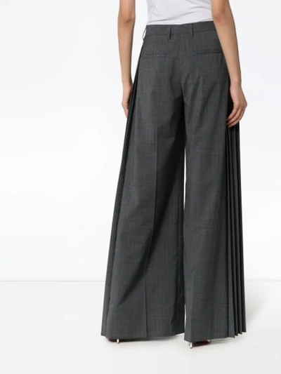 Shop Prada Check Pleated Tailored Trousers In Antracite