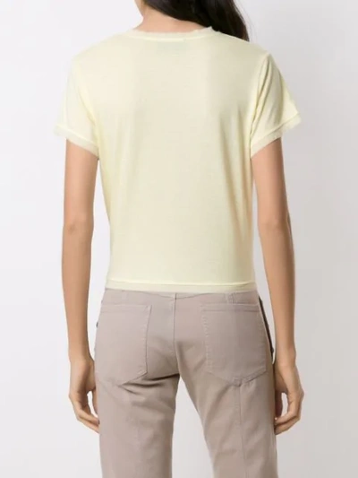 Shop Andrea Bogosian Front Tie T-shirt In Yellow