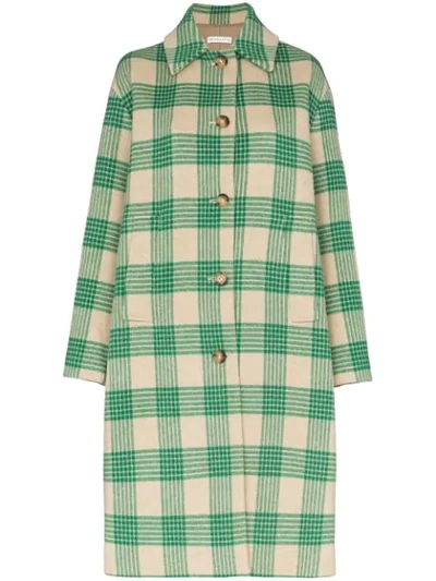 Shop Rejina Pyo Checked Oversized Coat In Green