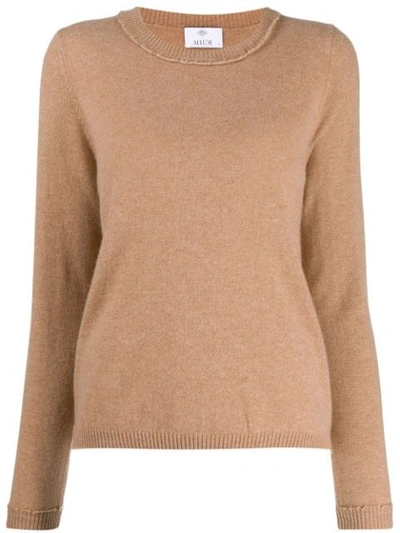 Shop Allude Round Neck Sweater In Neutrals