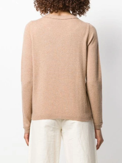 Shop Allude Round Neck Sweater In Neutrals