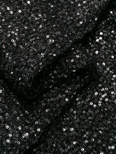 Shop Saint Laurent Open-knit Sequin Embellished Jumper In Black