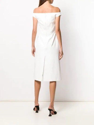 Shop Prada Rose Print Dress In White