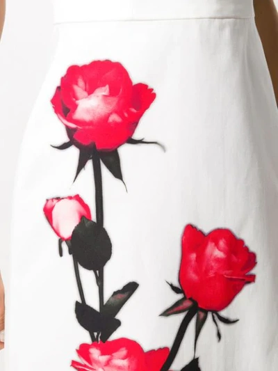 Shop Prada Rose Print Dress In White