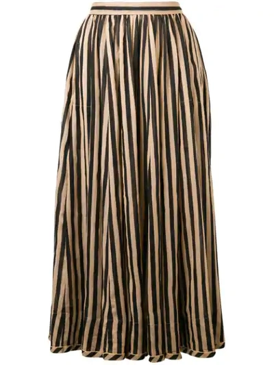 Shop Zimmermann Long Striped Skirt - Black