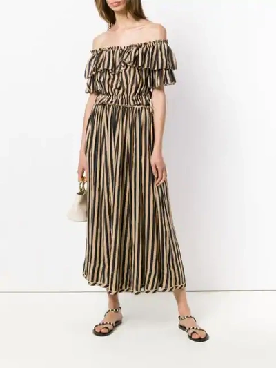 Shop Zimmermann Long Striped Skirt - Black