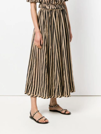 long striped skirt