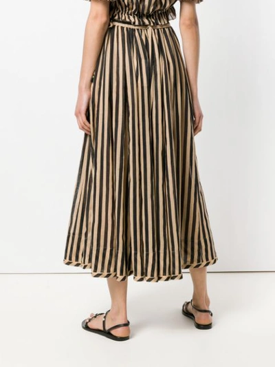 Shop Zimmermann Long Striped Skirt - Black