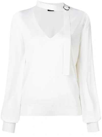 Shop Tom Ford Strap-detail V-neck Jumper In White