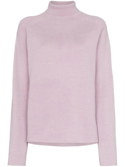 Shop Carcel Milano Alpaca Wool Turtleneck Sweater In Purple
