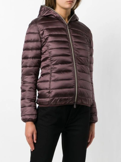 Shop Save The Duck Hooded Padded Jacket - Pink