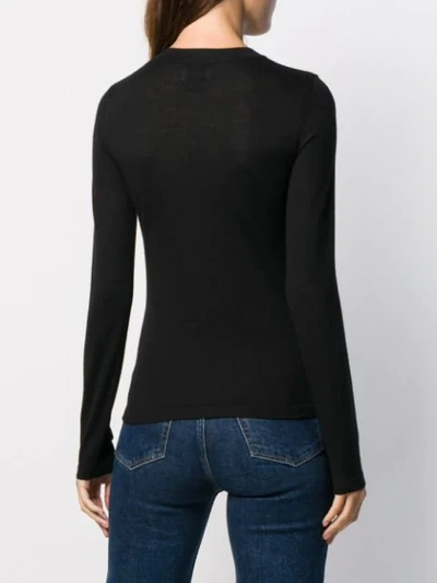 Shop Barrie Round-neck Cashmere Jumper In Black