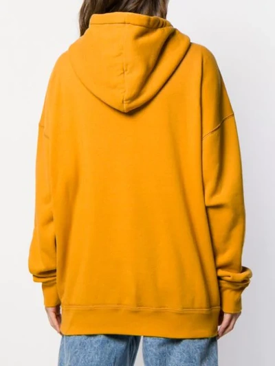 Shop Isabel Marant Étoile Logo Print Oversized Hoodie In Yellow