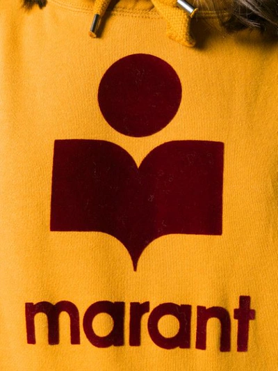 Shop Isabel Marant Étoile Logo Print Oversized Hoodie In Yellow