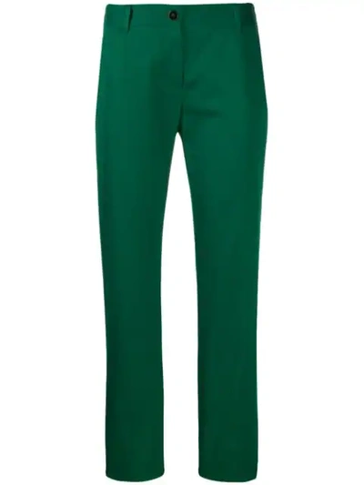 Shop Dolce & Gabbana Cropped Chino Trousers In Green