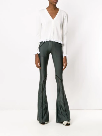 Shop Andrea Bogosian Flared Trousers In Green