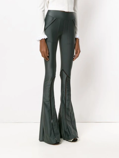 Shop Andrea Bogosian Flared Trousers In Green