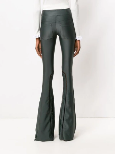 Shop Andrea Bogosian Flared Trousers In Green