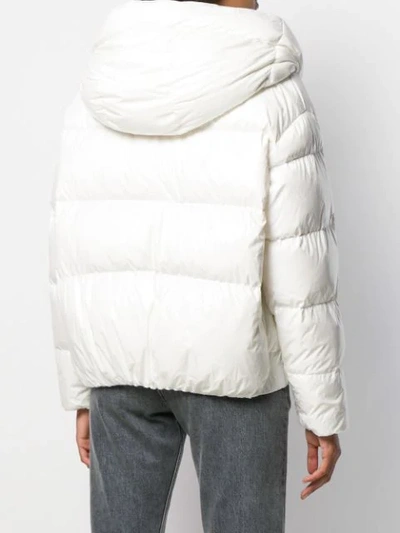 Shop Bacon Zipped Puffer Jacket In White