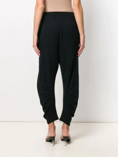 Shop Stella Mccartney Stretch Fit Gathered Ruched Track Pants In Black