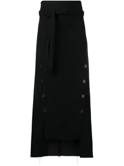 Shop A.w.a.k.e. Buttoned Midi Skirt - Black