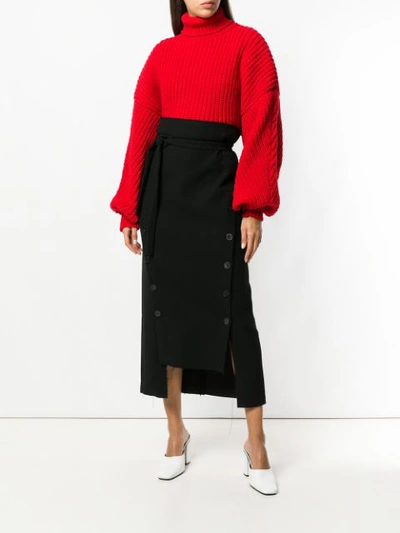 Shop A.w.a.k.e. Buttoned Midi Skirt - Black