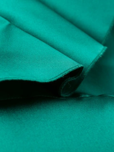 ALBERTA FERRETTI PLEATED DETAIL SATIN COCKTAIL DRESS - 绿色