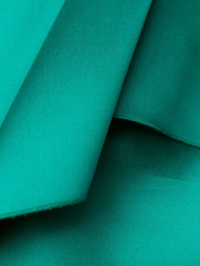 Shop Alberta Ferretti Pleated Detail Satin Cocktail Dress In Green