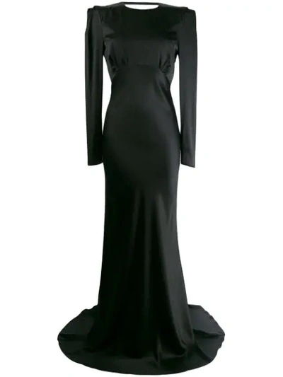ALESSANDRA RICH OPEN BACK EVENING GOWN - 黑色
