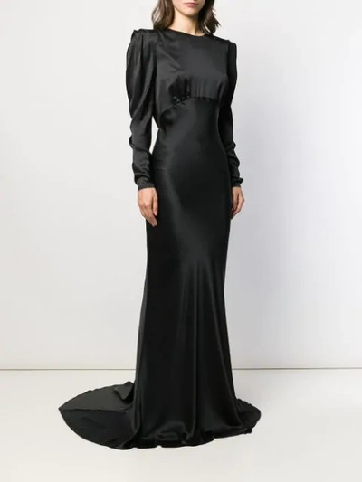 Shop Alessandra Rich Open Back Evening Gown In Black