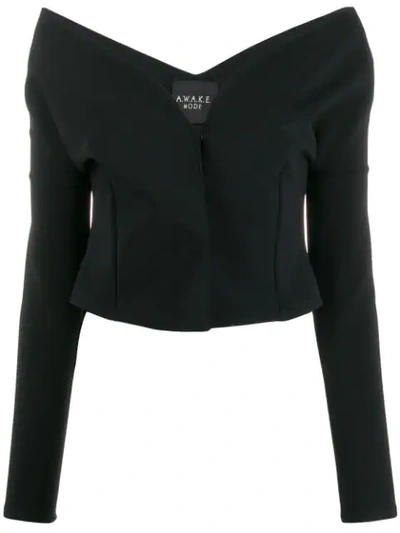 Shop A.w.a.k.e. Long Sleeved Blouse In Black