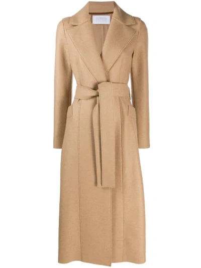 Shop Harris Wharf London Belted Trench Coat In Neutrals