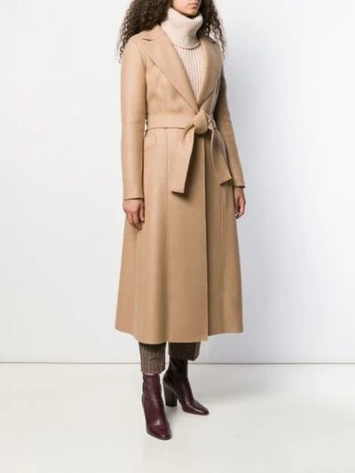 Shop Harris Wharf London Belted Trench Coat In Neutrals