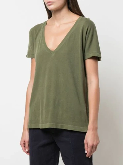 Shop Alex Mill V-neck T-shirt In Green