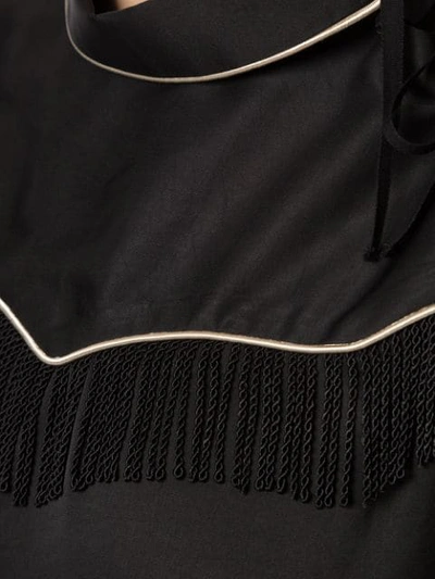 Shop Facetasm Fringe Detail Blouse In Black