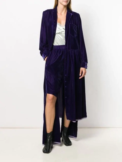 MM6 MAISON MARGIELA VELVET SHIRT DRESS - 紫色